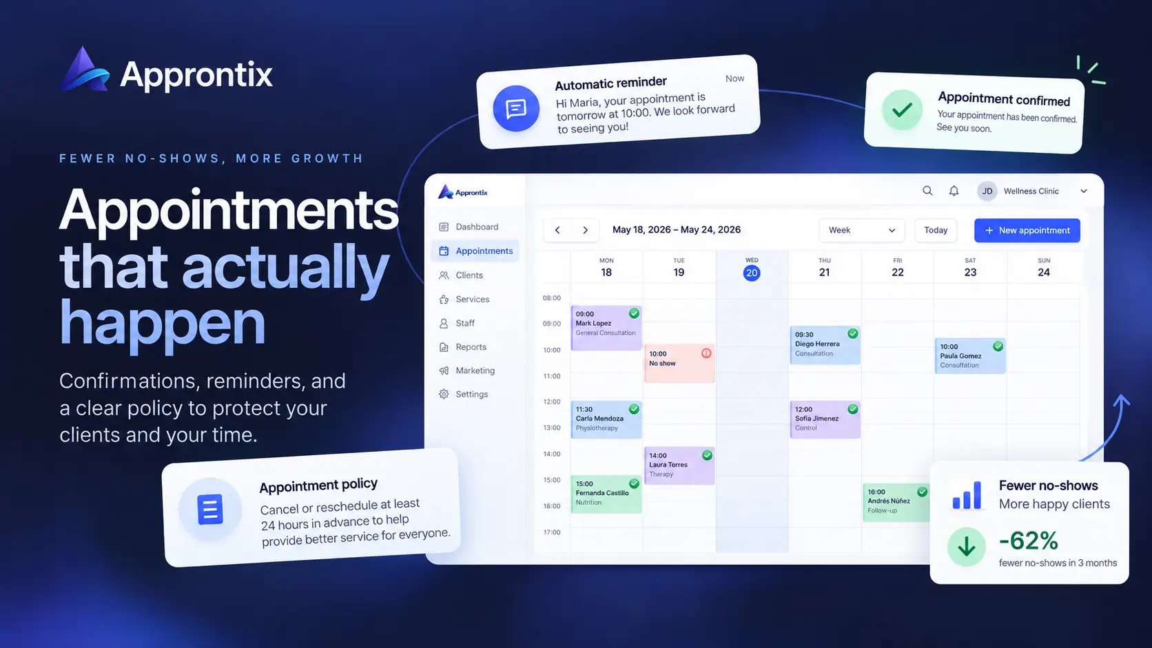Reduce no-shows image banner for approntix